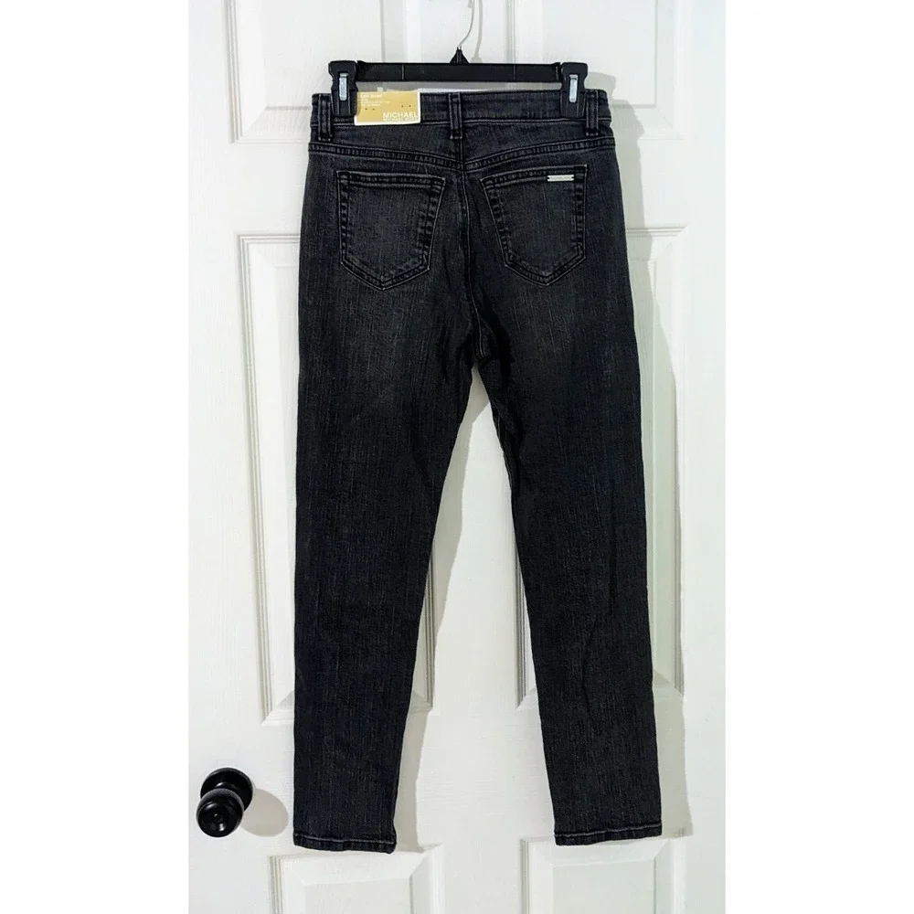 Michael Kors‎ Selma Skinny High-Rise Slimming Black Wash Jeans Size 2P NWT $110